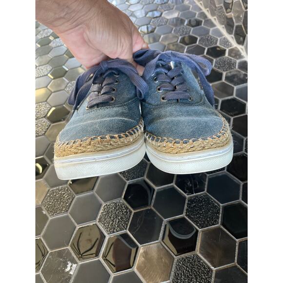 UGG Navy Canvas sneaker boat shoe EYEN II lace up women’s 7 - Picture 6 of 10